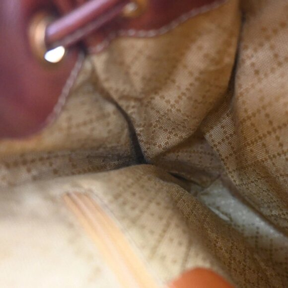 GUCCI Logo Bamboo Drawstring Mini Backpack Bag Leather Brown GHW Italy 38EG182 main image 6